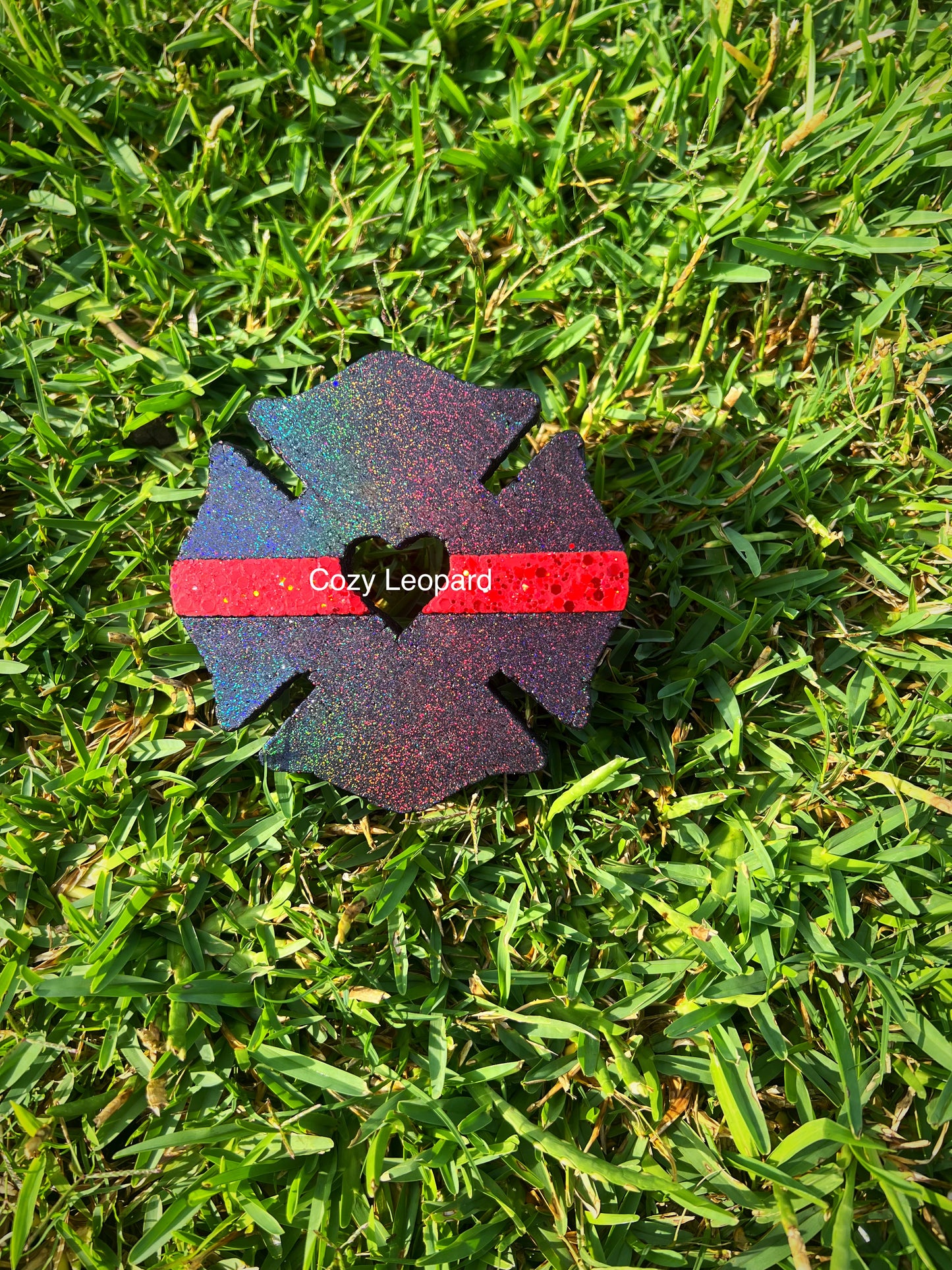 Fire Department Heart Cutout Maltese Cross Car Freshie