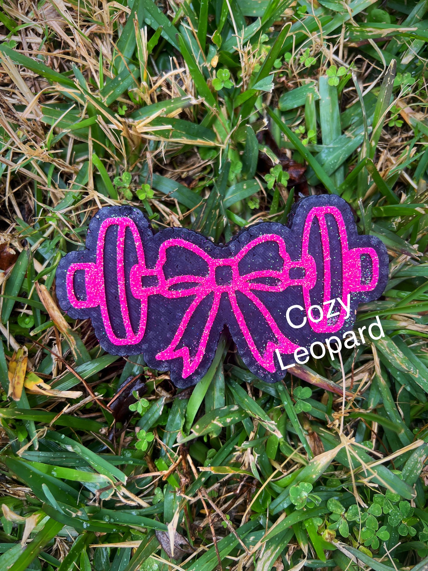 Barbell with Bow Car Freshie