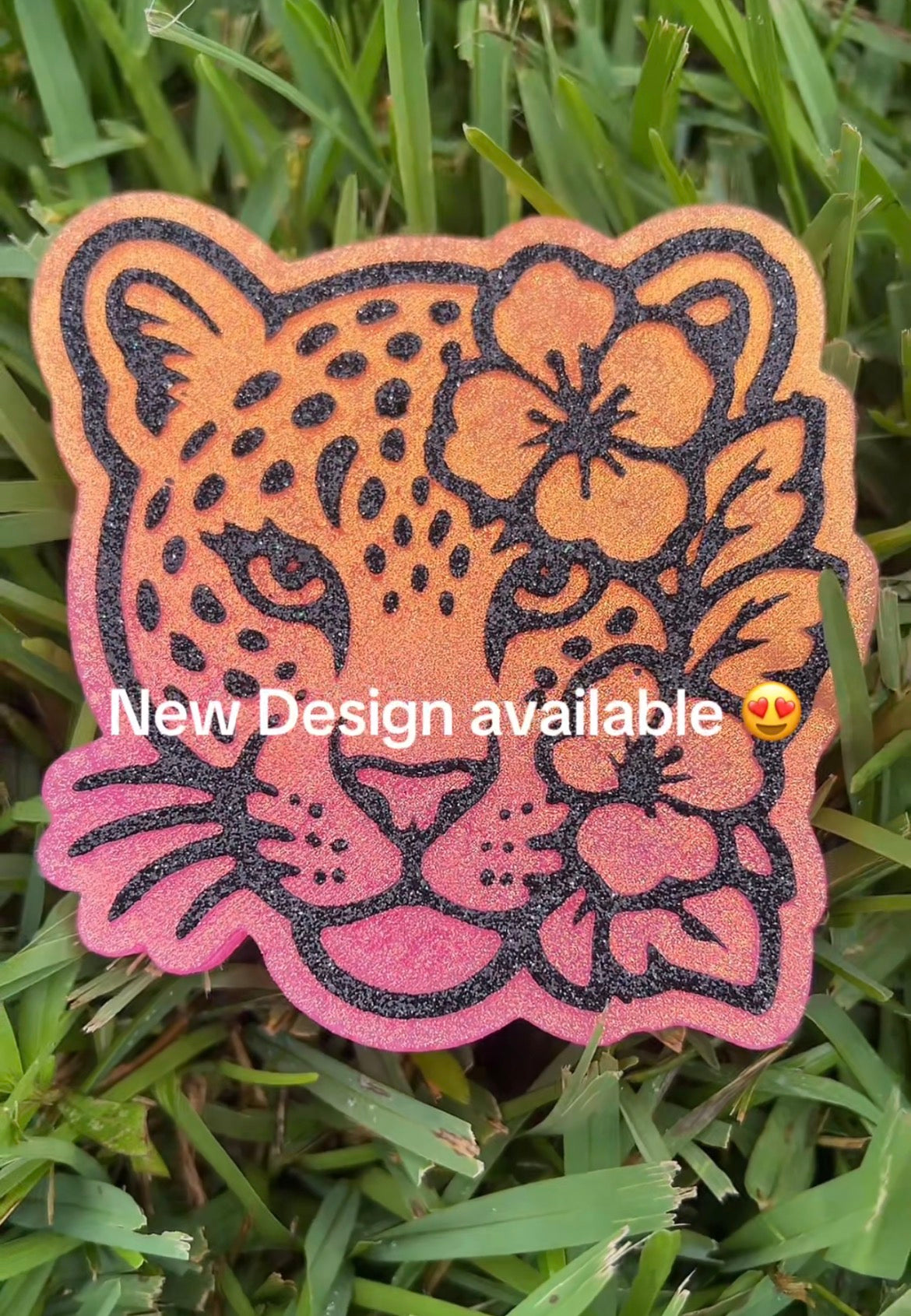 Leopard With Flowers Car Freshie