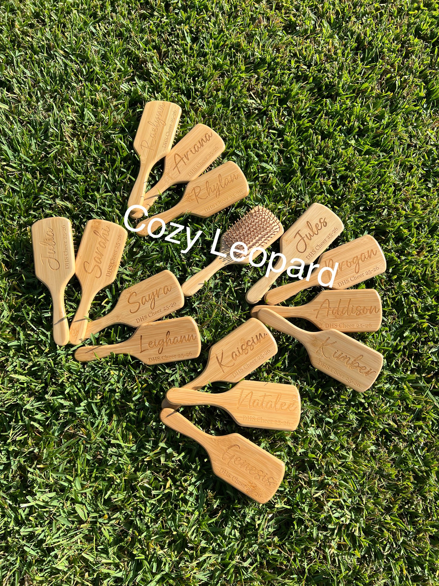Engraved Bamboo Hair Brush