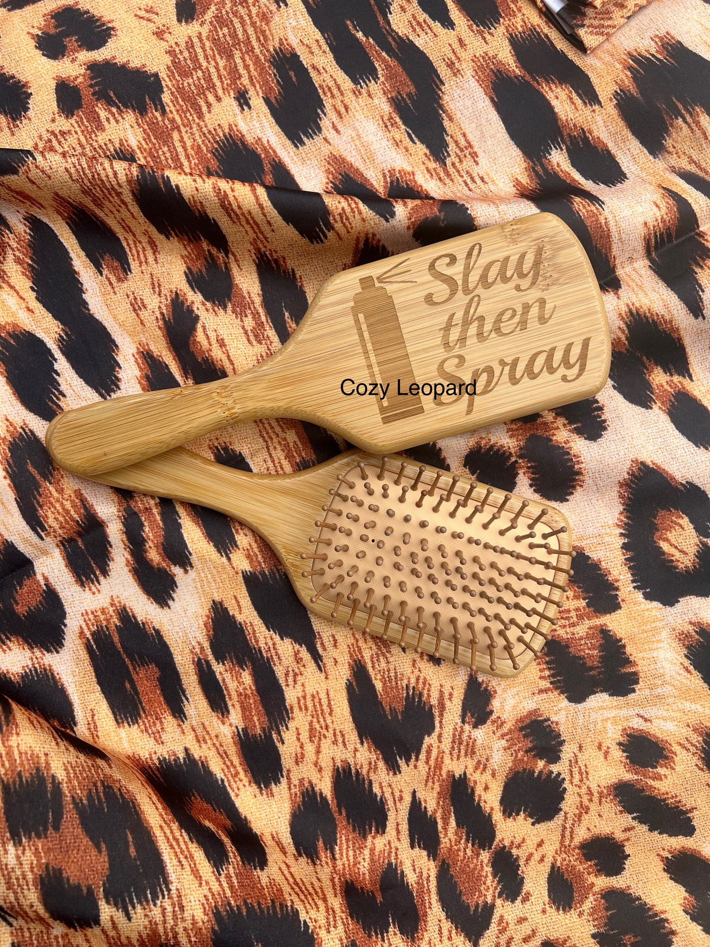 Engraved Bamboo Hair Brush