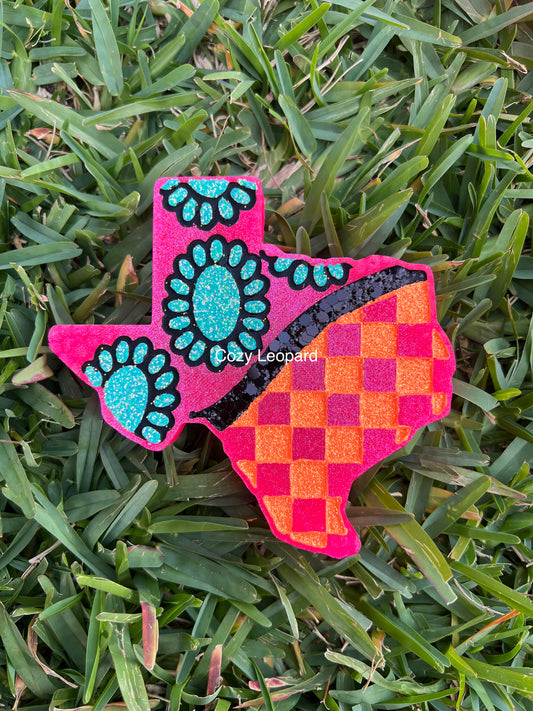 Checkered Concho Texas Car Freshie