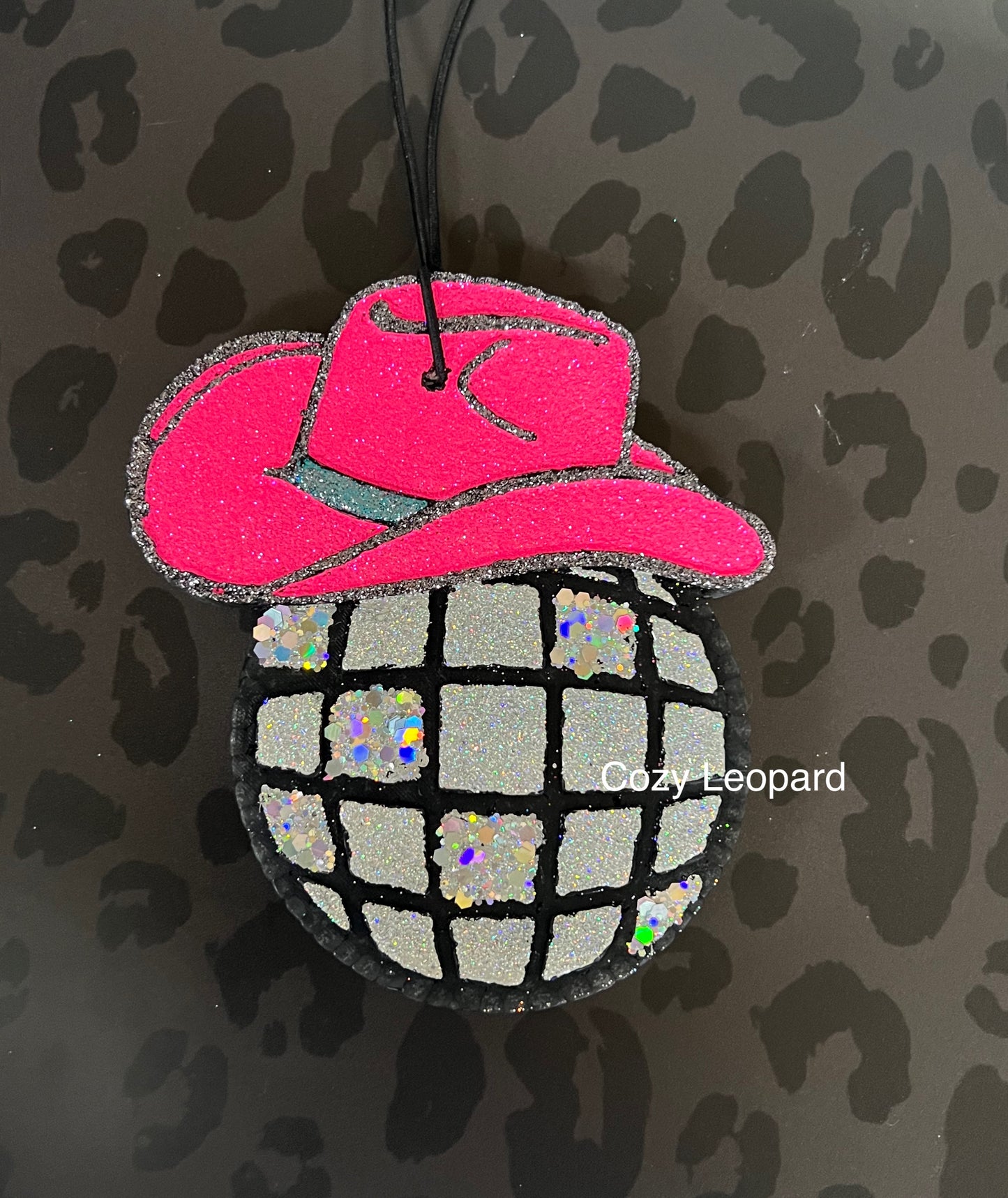 Cowboy Hat Disco Ball Car Freshie