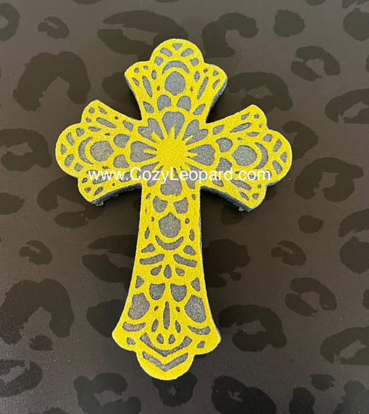 Floral Cross Car Freshie