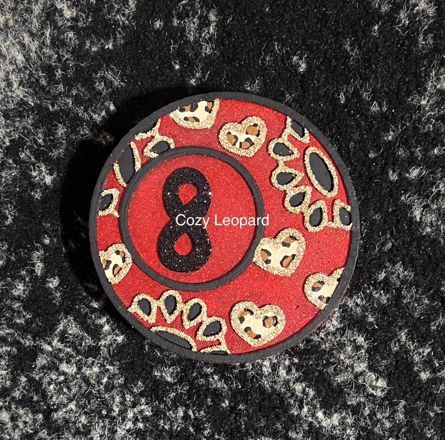 8 Ball with Hearts and Conchos Car Freshie