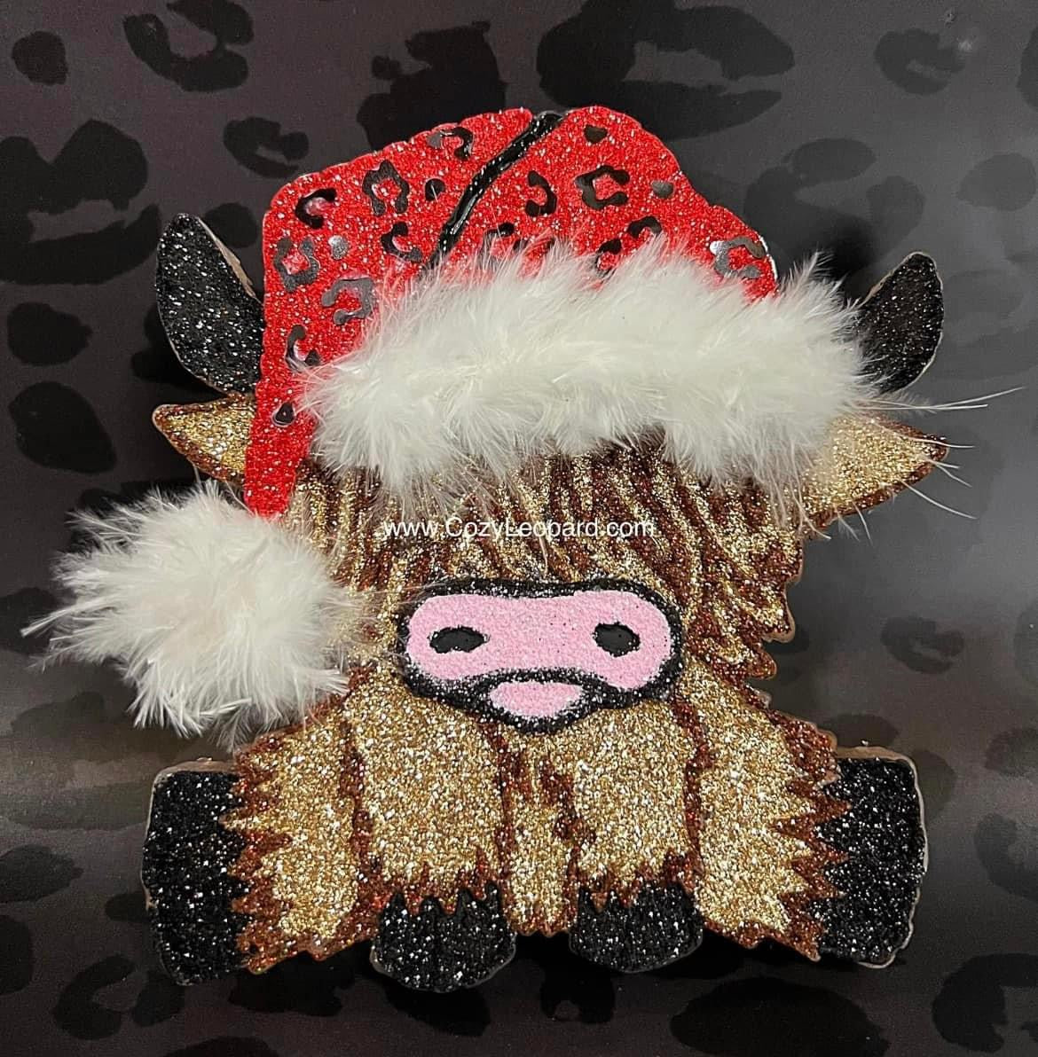 Santa Highland Cow Car Freshie