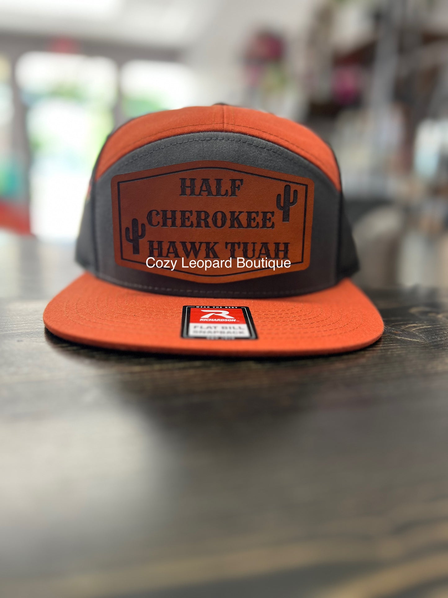 Hawk Tuah Leather Patch Hat