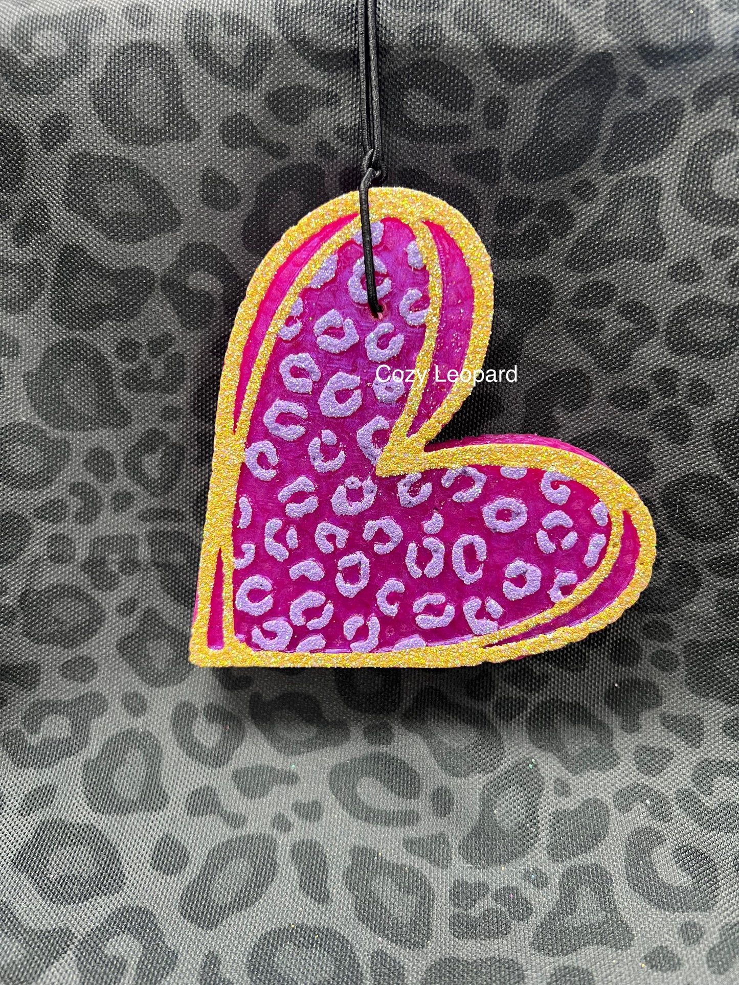 Leopard Heart Car Freshie