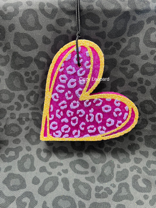 Leopard Heart Car Freshie